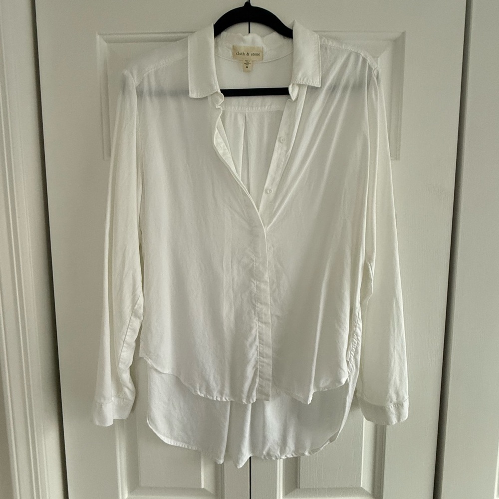 Cloth & Stone White Button-Up Shirt